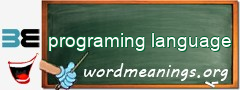 WordMeaning blackboard for programing language